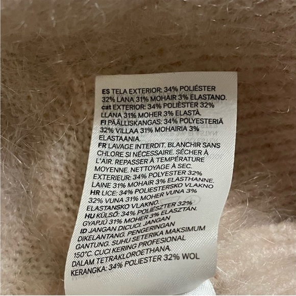 H&M | Marled Wool & Alpaca Blend Cardigan - Light Beige Pink - Picture 10 of 10